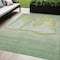 Homeroots 5' X 8' Green And Gold Nautical Washable Indoor Outdoor Area Rug 631036 - alternate 1