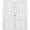 Sartodoors Sliding Closet Double Bi-fold Doors, Lucia 2661 White Silk, Sturdy Tracks Moldings Trims Hardware LUCIA2661DBF-BEM-72 x 84 (4* 18x84) - alternate 1