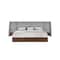 Homeroots Brown and Gray Wood And Upholstery King Bed Frame With Attached Nightstands 486186 - alternate 1