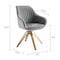 Homeroots 23" Gray Velvet And Gold Swivel Arm Chair 524859 - alternate 3