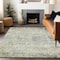 Homeroots 9' X 12' Sage Charcoal And Ivory Abstract Washable Indoor Outdoor Area Rug 604551 - alternate 5