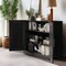 Homeroots 31" Black Textured Door Accent Cabinet With Three Shelves 564861 - alternate 4