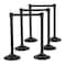 Us Weight Black Plastic Stanchion for Crowd Control with 6.5' Retractable Black Barrier Belt, 6PK U2000PK6 - alternate 1