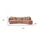 Homeroots Orange Boucle Modular Curved Three Piece Sectional With Toss Pillows 643975 - alternate 4