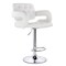 Elama Faux Leather Tufted Bar Stool in White with Chrome Base and Adjustable Height ELM-749-WHT - alternate 1