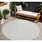 Homeroots 8' Silver And Gray Round Geometric Washable Indoor Outdoor Area Rug 594505 - alternate 1
