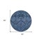 Homeroots 8' Navy Blue And Denim Blue Round Floral Washable Indoor Outdoor Area Rug 588896 - alternate 2