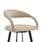 Homeroots 30" Beige and Black Faux Leather and Iron Low Back Bar Height Swivel Bar Chair 569181 - alternate 4