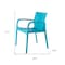 Homeroots Set of Two Blue Heavy Duty Plastic Outdoor Stacking Dining Chairs, 2PK 565194 - alternate 2