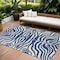 Homeroots 9' X 12' Navy Blue And Ivory Animal Print Washable Indoor Outdoor Area Rug 600634 - alternate 1