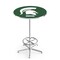 Holland Bar Stool Co 42" Chrome Michigan State Pub Table, 36" dia. Top L216C4236MichSt - alternate 1