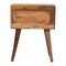 Homeroots 23" Black Ivory And Light Brown Solid Wood Geometric Bone Inlay Two Drawer Nightstand 651580 - alternate 6
