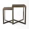 Homeroots Set of Two Brown Solid Wood and Metal Square Cross Legs Nested Tables, 2PK 393190 - alternate 3