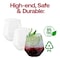 Smarty Had A Party 12 oz. Clear Hexagonal Stemless Plastic Wine Goblets (64 Glasses), 64PK 3712-SB-CASE - alternate 2