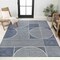 Jonathan Y Arielle Mid-Century Modern Geometric Lines Reversible Washable Navy/Cream 8ft x 10ft Area Rug SVH111A-8 - alternate 2