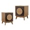 Homeroots Set of Two 21" Oak And Dark Brown Solid Wood Square Two Drawer Nightstands, 2PK 712105 - alternate 2