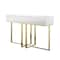 Homeroots 47" White Wood and Gold Stainless Steel Sled Console Table With Two Drawers 543865 - alternate 3