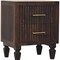Homeroots 22" Mocha Solid Wood Round Two Drawer Nightstand 722585 - alternate 2