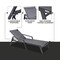 Leisuremod Marlin Patio Chaise Lounge Chair with Armrests in Black Aluminum Frame, Black MLABL-77BL - alternate 3