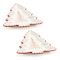 Homeroots Set of Two Red And White Ceramic Tree Shaped Christmas Serving Trays 634494 - alternate 1