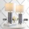 Jonathan Y Sulka 27 in. Ceramic/Iron Contemporary USB Charging LED Table Lamp, Navy/Chrome, 2PK JYL6615A-SET2 - alternate 2
