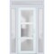 Vdomdoors Front Exterior Prehung FiberGlass Door Frosted Glass / Manux 8552 White Silk / 2 Sidelight and Tran MANUX8552EXD-WS-W12+30+12 x H80+14-RH - alternate 1