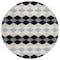 Homeroots 8' Black Ivory And Beige Round Geometric Washable Indoor Outdoor Area Rug 597874 - alternate 3