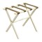 Homeroots Hotel Ivory Finish Wood Folding Luggage Rack With Tan Straps 383080 - alternate 2