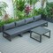 Leisuremod Chelsea 5-Pc Aluminum Outdoor Sectional Set with Coffee Table, 6-Person, Weatherproof CSTBL-4BL - alternate 3