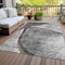 Homeroots 9' X 12' Gray Chocolate And Silver Abstract Washable Indoor Outdoor Area Rug 582258 - alternate 2