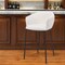 Homeroots 30" Ivory And Black Shearling And Steel Bar Height Bar Chair 555691 - alternate 3