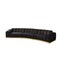 Homeroots Black Velvet Curved Three Piece Sectional With Toss Pillows 643880 - alternate 3