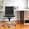 Homeroots Black and Gold Steel and Faux Leather Adjustable Swivel Rolling Conference Office Chair 544963 - alternate 1