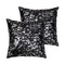 Homeroots Set of Two 18" Black and Silver Abstract Cowhide Throw Pillows with Glitter, 2PK 544641 - alternate 3