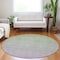 Homeroots 8' Artichoke Green And Lavender Round Ombre Washable Indoor Outdoor Area Rug 588974 - alternate 2