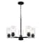 Vaxcel Park Ridge 5-Light Matte Black Chandelier, Clear Glass Shade, Pendant Fixture H0313 - alternate 1
