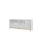 Homeroots Modern White And Natural Long Door TV Stand 389030 - alternate 3