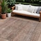 Homeroots 10' X 14' Coral And Black Striped Washable Indoor Outdoor Area Rug 605770 - alternate 1