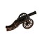 Homeroots 3" Brown and Black Metal Louis XIV Cannon Hand Painted Sculpture 402236 - alternate 1