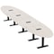 Skutchi Designs 18ft Conference Table With Power Unit | 16 Person Modular Oval Meeting Table | Harmony Series HAR-OVL-48X216-T.BK-K458-EBLK - alternate 1