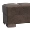 Homeroots 52" Brown Tufted Chenille And Faux Leather Storage Ottoman 608902 - alternate 3