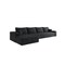 Homeroots 135" Black Corduroy Modular Compression Foam Sofa With Toss Pillows 712967 - alternate 1