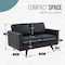 Leisuremod Chester Modern Leather Loveseat with Birch Wood Base, Black CS58BL-L - alternate 4