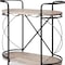 Homeroots 15in Black Solid Wood and Steel Round Rolling Kitchen Cart With Storage 376019 - alternate 5