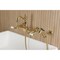 Kingston Brass Two-Handle Wall Mount Bridge Kitchen Faucet with Brass Sprayer, Polished Brass KS2442PLBS - alternate 2