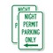 Signmission Night Permit Parking Only With Left Arrow, 18'' X 24'' 2 Signs, Heavy Gauge Aluminum, 2PK A-1824-2PACK-23859 - alternate 1