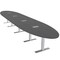 Skutchi Designs 20ft Oval Conference Table With Power | Harmony Series | 18 Person Meeting Room Table HAR-OVL-48X240-T-WA7949-ESIL - alternate 1