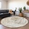 Homeroots 8' Taupe And Ivory Round Abstract Washable Indoor Outdoor Area Rug 614313 - alternate 3