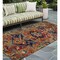 Homeroots 8' Red Orange And Blue Oriental Washable Indoor Outdoor Runner Rug 563782 - alternate 1