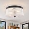 Vaxcel Riverside 2-Light Drum Flush Mount Ceiling Light, Matte Black, Clear Ribbed Glass C0365 - alternate 3